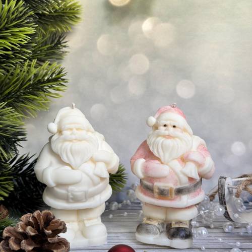 Weihnachtsmann Kerze aus Sojawachs – Handgemachte Weihnachtskerze, vegan & nachhaltig
