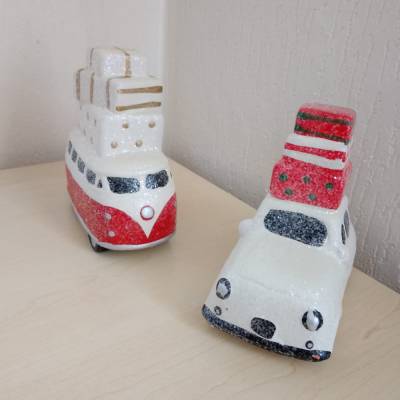 Weihnachtsurlaub Spardose PKW oder Bulli – Kreatives Geldgeschenk in Winterlandschaft