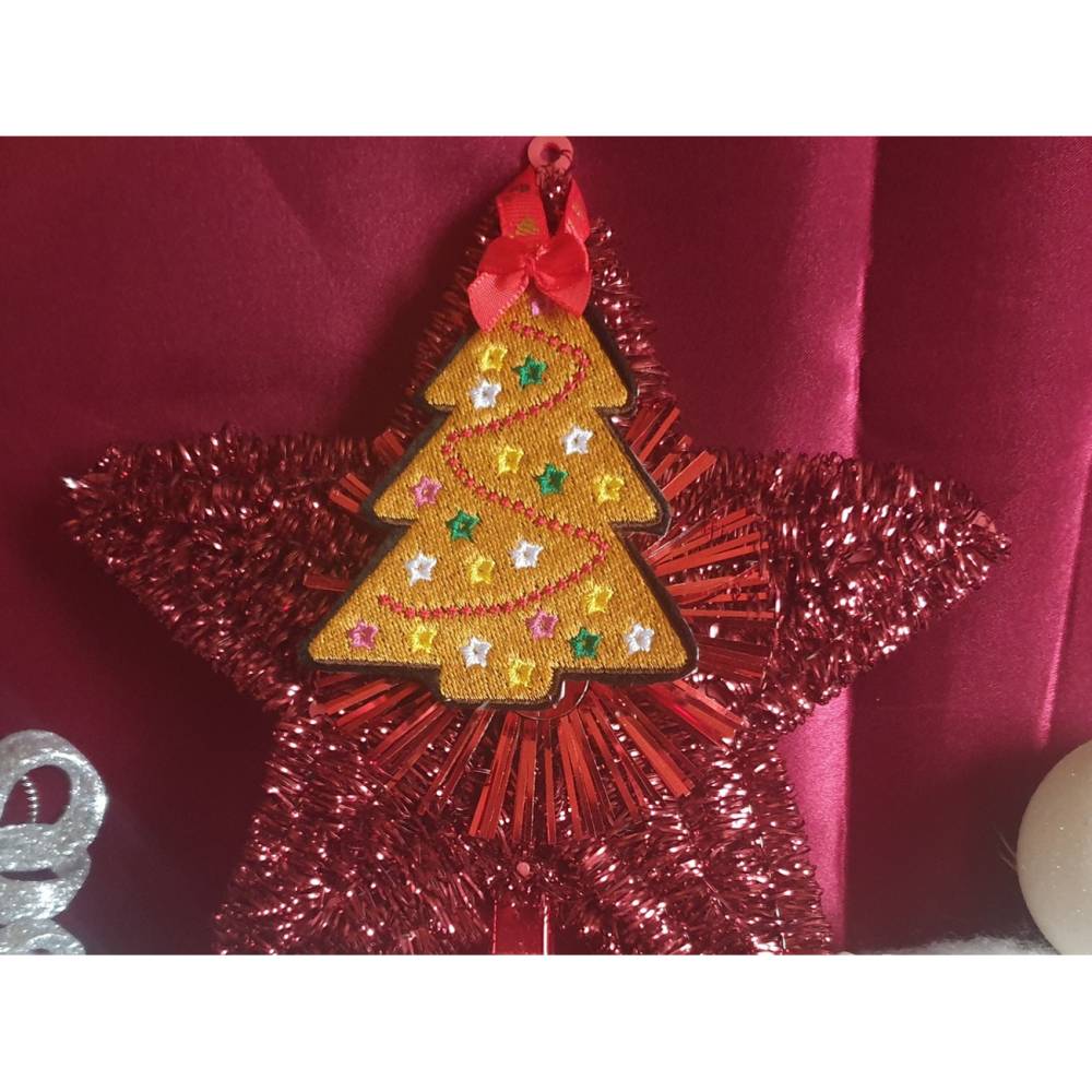 Stickdatei Weihnachtsbaum Lebkuchen 12-14x18cm – Weihnachtsstickerei mit Lichterkette für Stickmaschinen Bild 10