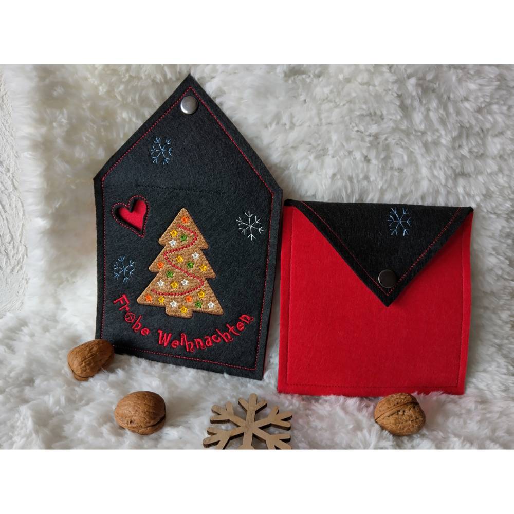 Stickdatei Weihnachtsbaum Lebkuchen 12-14x18cm – Weihnachtsstickerei mit Lichterkette für Stickmaschinen Bild 3