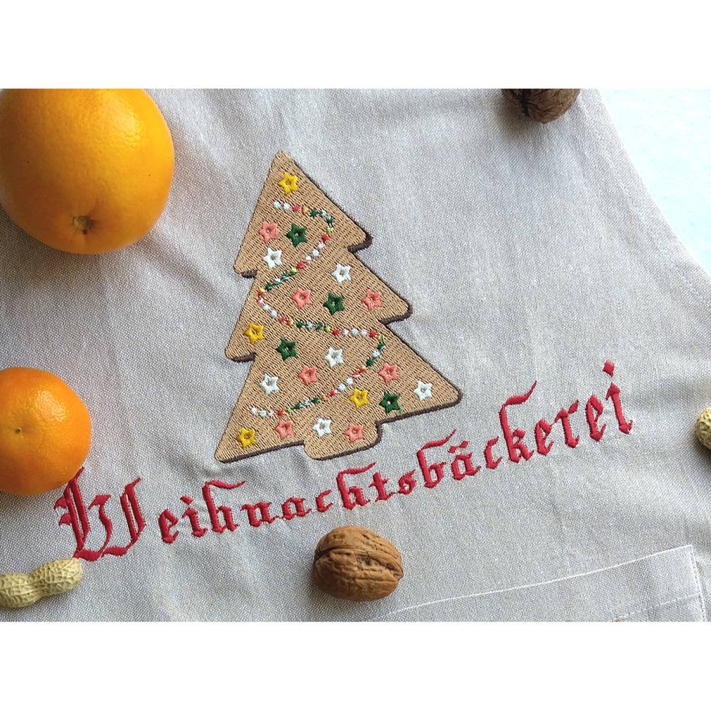 Stickdatei Weihnachtsbaum Lebkuchen 12-14x18cm – Weihnachtsstickerei mit Lichterkette für Stickmaschinen Bild 5