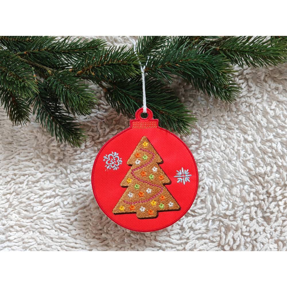 Stickdatei Weihnachtsbaum Lebkuchen 12-14x18cm – Weihnachtsstickerei mit Lichterkette für Stickmaschinen Bild 6