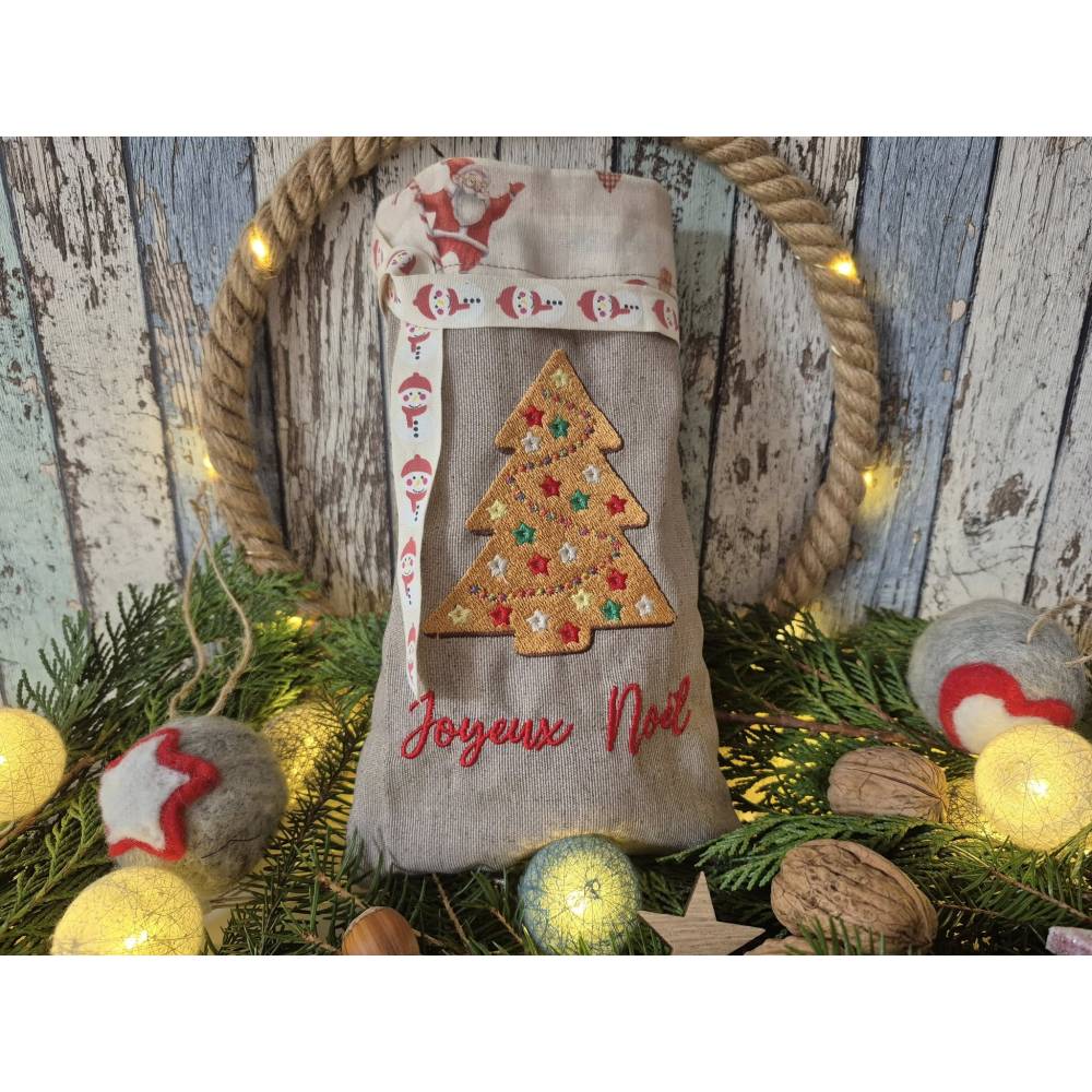 Stickdatei Weihnachtsbaum Lebkuchen 12-14x18cm – Weihnachtsstickerei mit Lichterkette für Stickmaschinen Bild 9