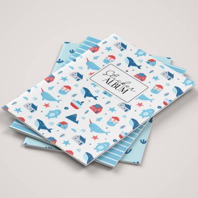 Stickeralbum Set *Nordic Sea* für Kinder / A5 Aufkleberheft mit 32 Seiten zum Sticker sammeln und aufbewahren