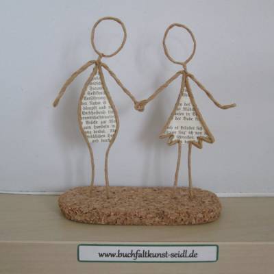 Drahtfiguren "Paar" / "Liebespaar", Geschenk für Geburtstag / Hochzeit / Valentinstag / Jahrestag / Weihnachten, 15 cm