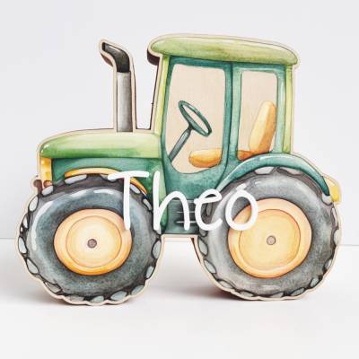 Personalisierte Spardose aus Holz – Traktor Motiv, handgefertigt, perfekte Geschenkidee für Geburtstag & Weihnachten