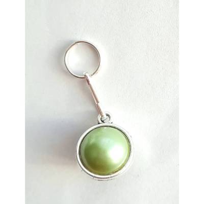 Feinmotorik Helfer Kugel Lindgrün Perliert Reißverschluss-Zieher Schlüßelanhänger Metall Silber