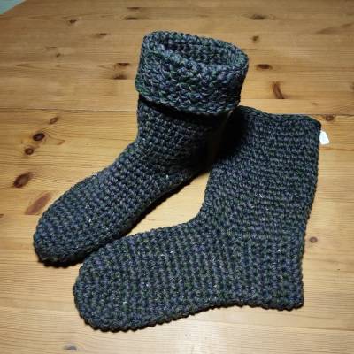 warme Häkelstiefel Gr.40/41