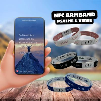 NFC Bibelvers Armband Weihnachten – Wasserdichtes Armband mit täglichem Segen