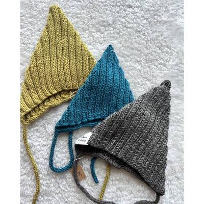 Pixiemütze Kindermütze Strickmütze Zwergenmütze 100%Merino Herbstmütze handgestrickt