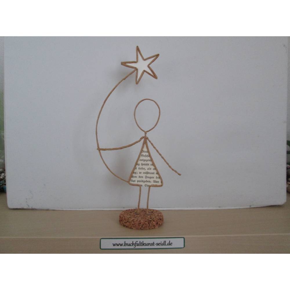 Drahtfigur mit Stern, als Geschenk oder Dekoration, für Geburtstag, Weihnachten, etc., Höhe: ca. 20 cm