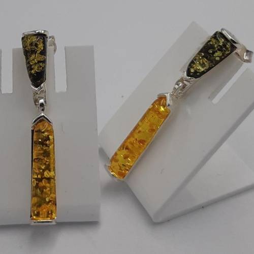 Bernstein Designer Ohrstecker 925 Sterling Silber Bernsteinschmuck Unikat