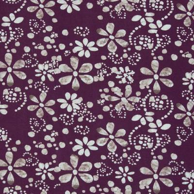 Baumwoll-Jersey  Blumen Muster Yves Violett Oeko-Tex 100 (1m/14,-€)