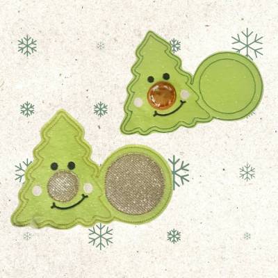 Stickdatei Mug Rug Weihnachten Tannenbaum Schokonase ITH – Untersetzer ab 13x18cm mit Anleitung