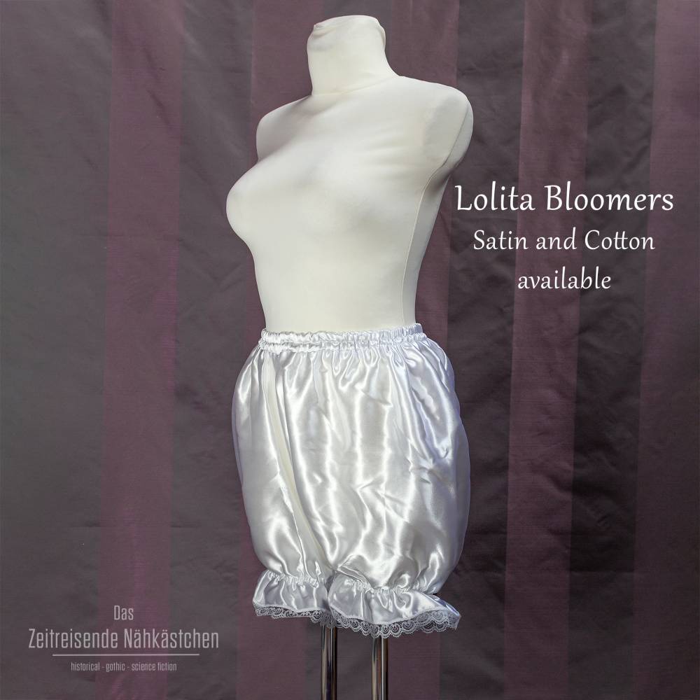 Victorianische Bloomers – kurze historische Unterhose für Regency, Lolita, Boudoir – aus Satin oder Baumwolle Bild 1