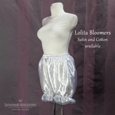 Victorianische Bloomers – kurze historische Unterhose für Regency, Lolita, Boudoir – aus Satin oder Baumwolle