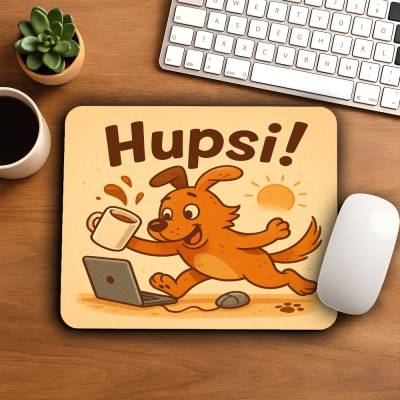 Mauspad „Hupsi!“ – Lustiges Geschenk für Tierliebhaber & Kollegen