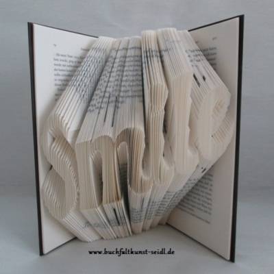 gefaltetes Buch "Smile" als Geschenk, z.B. für Geburtstag / Weihnachten, oder als Dekoration im eigenen Zuhause