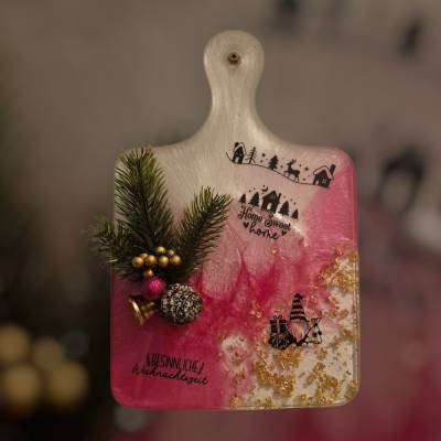 Festliches Resin-Deko-Brett "Home Sweet Home"