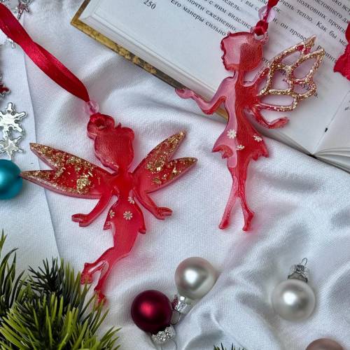 Weihnachtsbaumdeko Resin –  Fee – Epoxidharz Anhänger Weihnachten Geschenk