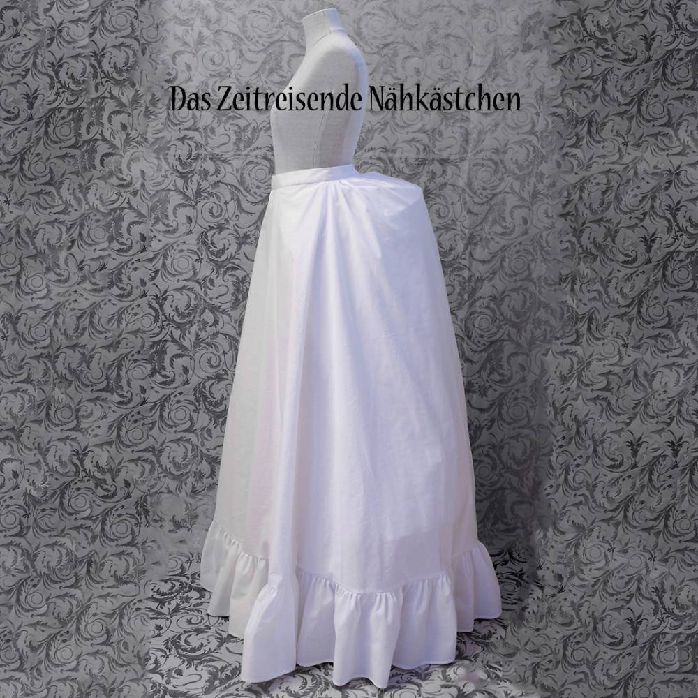 Rock Unterrock Viktorianisch – für Gründerzeit und Steampunk Kostüme, über Hummerschwanz Reifrock tragbar, 100% BW weiß Bild 1