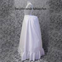 Rock Unterrock Viktorianisch – für Gründerzeit und Steampunk Kostüme, über Hummerschwanz Reifrock tragbar, 100% BW weiß