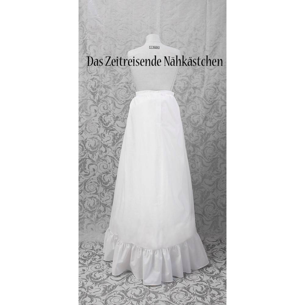 Rock Unterrock Viktorianisch – für Gründerzeit und Steampunk Kostüme, über Hummerschwanz Reifrock tragbar, 100% BW weiß Bild 5