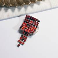 Vintage Tuchclip mit rotem Strass – Retro Schalclip 80er 90er Schalschmuck Halsschmuck