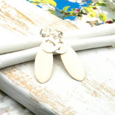 Lässige elegante Ohrhänger aus Emaille & Silber in Weiß – Geschenkidee für Frauen