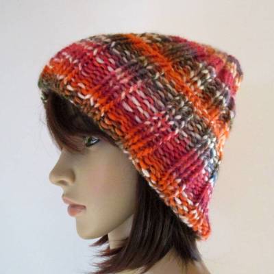Warme Strickmütze, variabel tragbar, Mütze, Beanie, Hipstermütze, handgestrickt