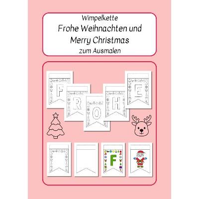 Wimpelkette Frohe Weihnachten zum Ausmalen