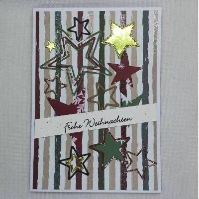 Weihnachtskarte,  DIN A6, Frohe Weihnachten, Creme/braun