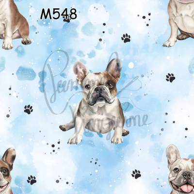 M548 PummelPinguine Exclusive „Kinderstoffe French Bulldog – Blue Dream"