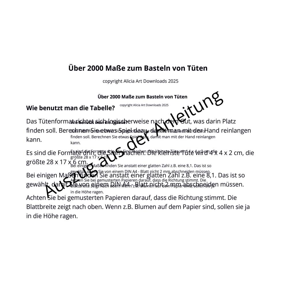 Tüten basteln über 2000 Wunschmaße mit Anleitung Bild 7