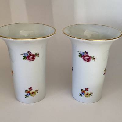 Kleine Vase Könitz Streublumendekor Goldrand Vintage Keramik gebraucht
