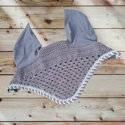 Fliegenmütze taupe mit zweifarbigem Kordelrand