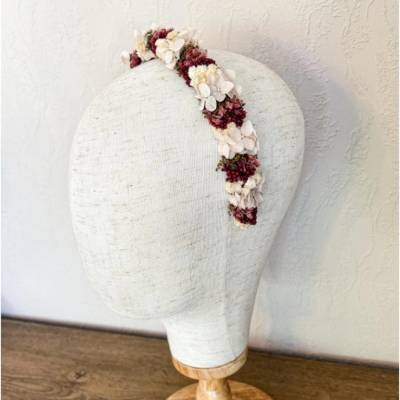 Blumenhaarkranz "Flora" mit vielen Trockenblumen ohne Draht