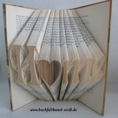 gefaltetes Buch "Home" als Geschenk, z.B. für Geburtstag / Weihnachten / Wohnungseinweihung, oder als Dekoration