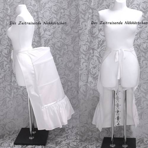 Hummerschwanz-Tournüre – Historischer Reifrock für Gründerzeit- und viktorianische Kleider, Gothic Roben, weiß