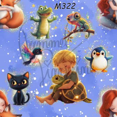 M322 PummelPinguine Exclusive Stoffe „Kinderstoff Magische Tierfreunde"
