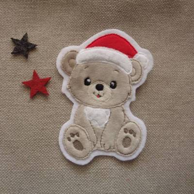 Aufnäher niedlicher Teddy, Bär, Teddybär weihnachtlich