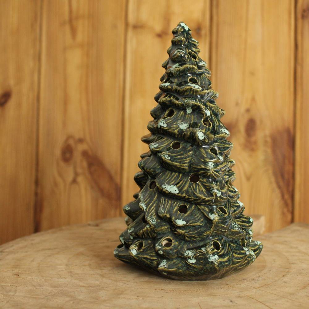Weihnachtsbaum, Keramik, Handarbeit, Weihnachtsbaum, Schneeeffekt, Weihnachtsschmuck, Weihnachtsdekoration