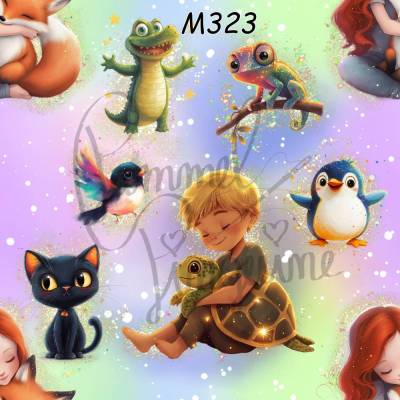 M323 PummelPinguine Exclusive Stoffe „Kinderstoff Magische Tierfreunde"