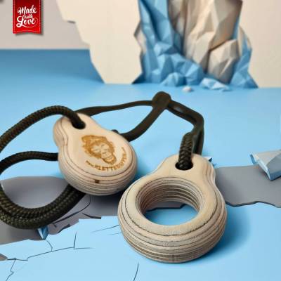 Fingertrainer Klettern aus Holz, portables Hangboard 2er Set, Pocket Trainer mit Kordel für Bouldern & Training