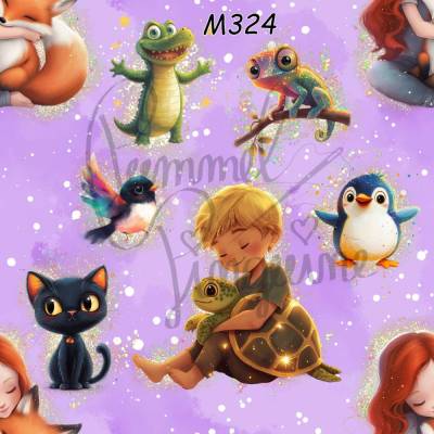 M324 PummelPinguine Exclusive Stoffe „Kinderstoff Magische Tierfreunde"