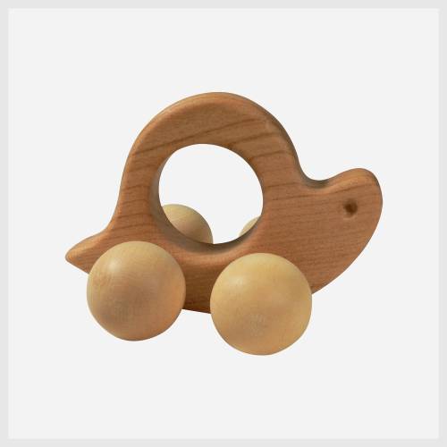 Greifling Schnecke aus Holz – Handgefertigtes Babyspielzeug aus Deutschland