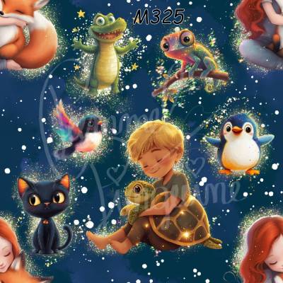 M325 PummelPinguine Exclusive Stoffe „Kinderstoff Magische Tierfreunde"