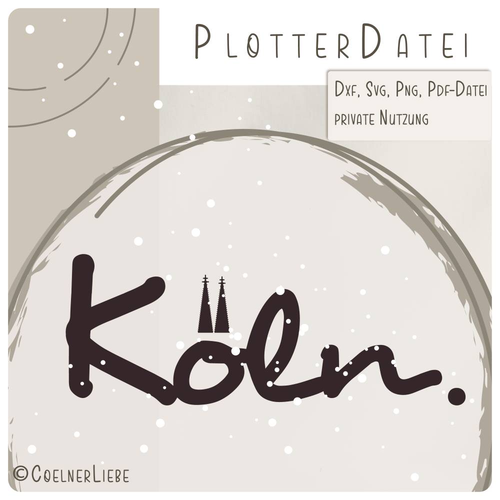 Plotterdatei Köln Punkt – Handlettering Design mit Domspitzen für DIY-Projekte Bild 1