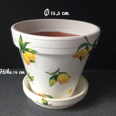  Blumentopf  Übertopf für ihre Pflanzen -  Zitronen klein