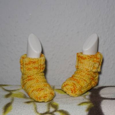 1 Paar gestrickte Babysocken, Bananensocken, mitwachsende Socken, Größe 15-16 (0-6 Monate)